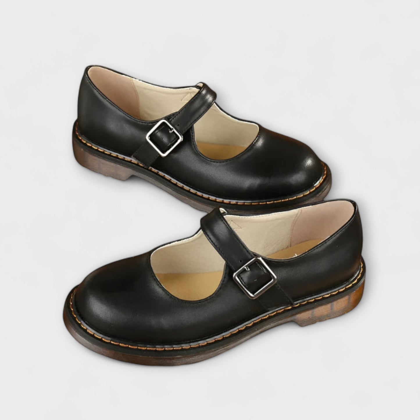 Women’s Shoes with Buckle Strap and Flat Sole