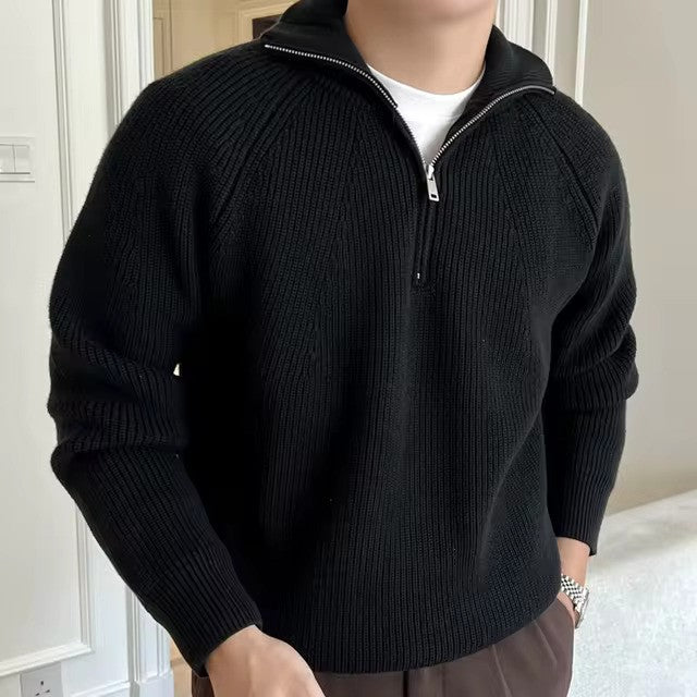 Men's Ribbed Quarter-Zip Sweater