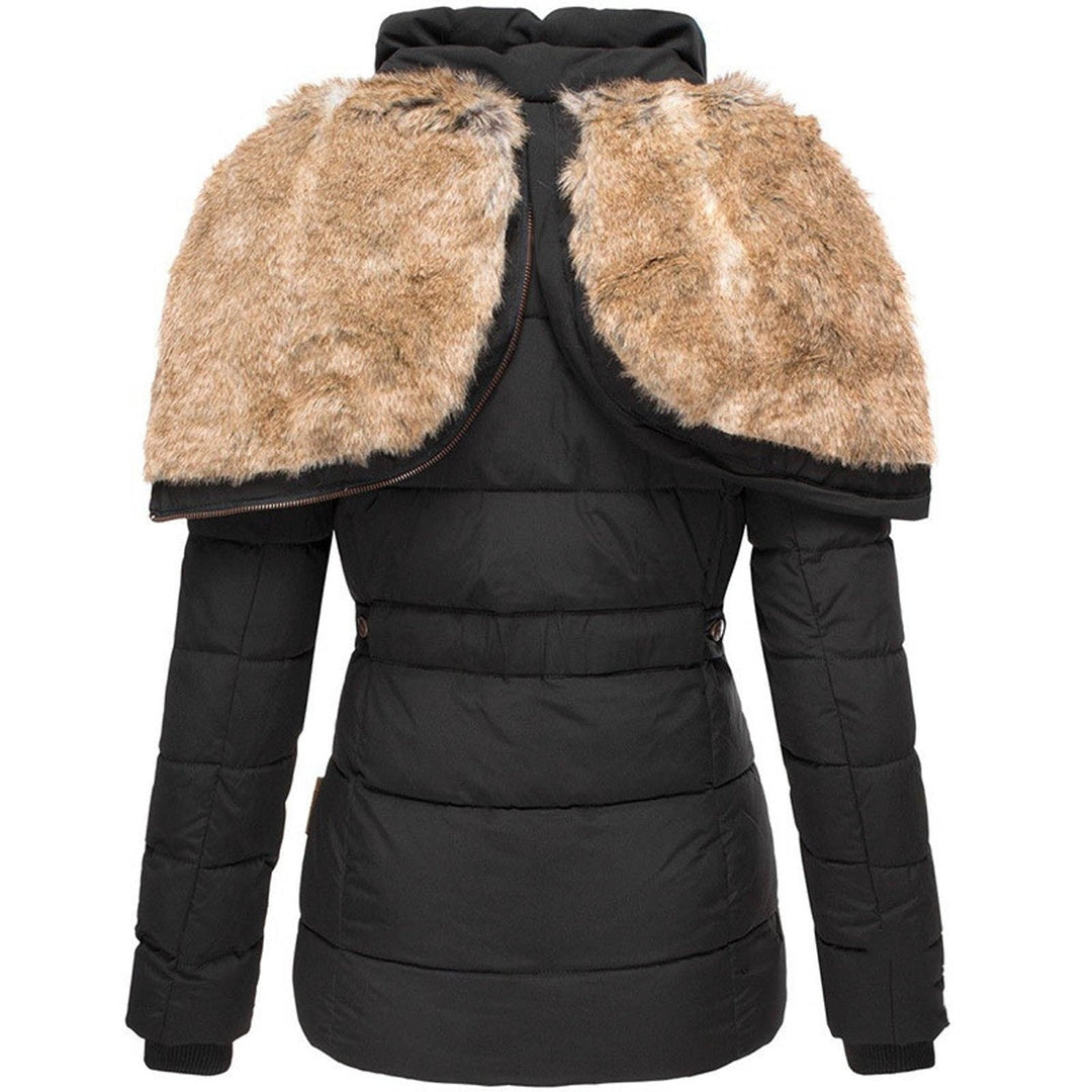 Women's Puffer Jacket with Hood and Slim Fit