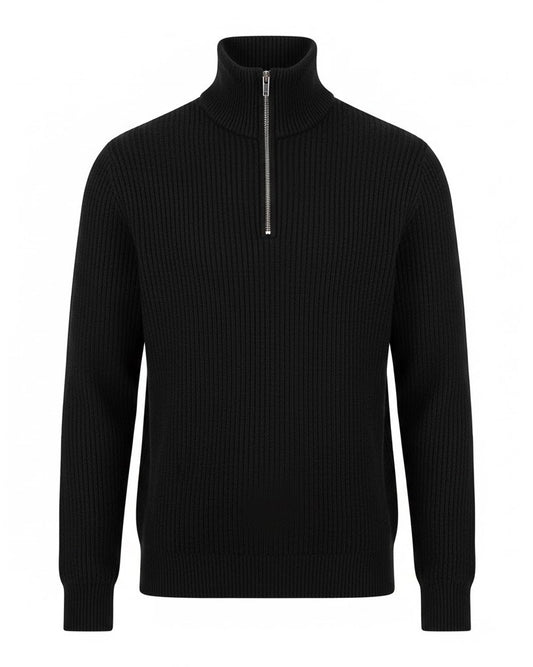 Men's Ribbed Quarter-Zip Sweater