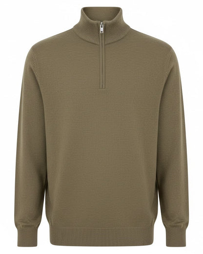 Men's Sweater – High Collar with Half Zip