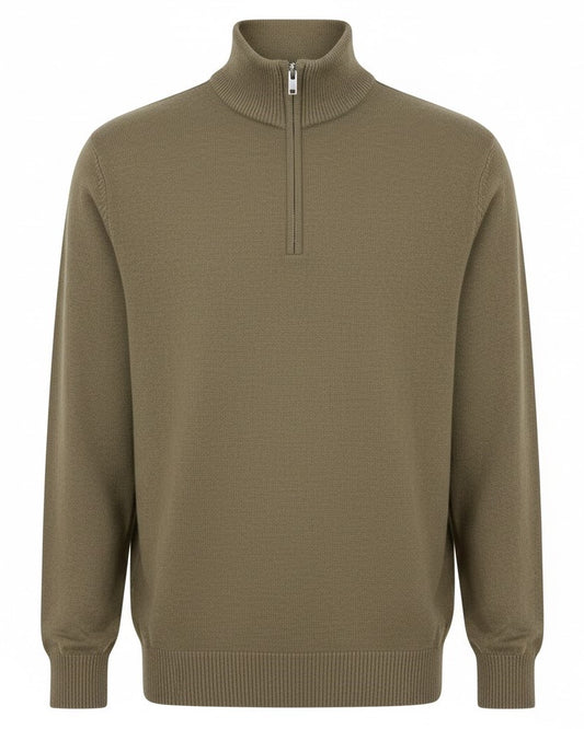 Men's Sweater – High Collar with Half Zip