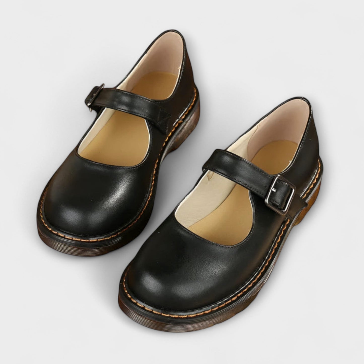 Women’s Shoes with Buckle Strap and Flat Sole