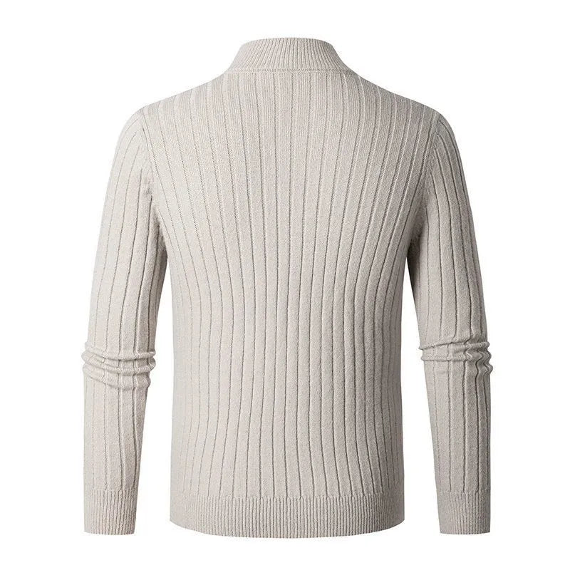 Men's Sweater – High Collar with Half Zip