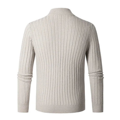 Men's Sweater – High Collar with Half Zip