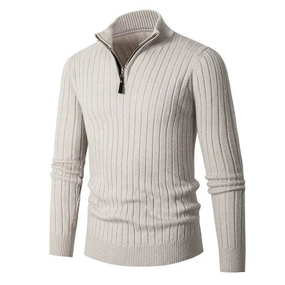 Men's Sweater – High Collar with Half Zip