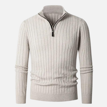 Men's Sweater – High Collar with Half Zip
