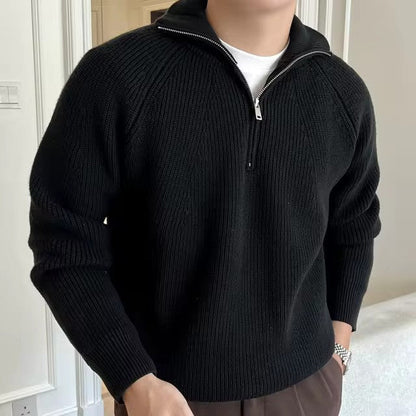Men's Ribbed Quarter-Zip Sweater