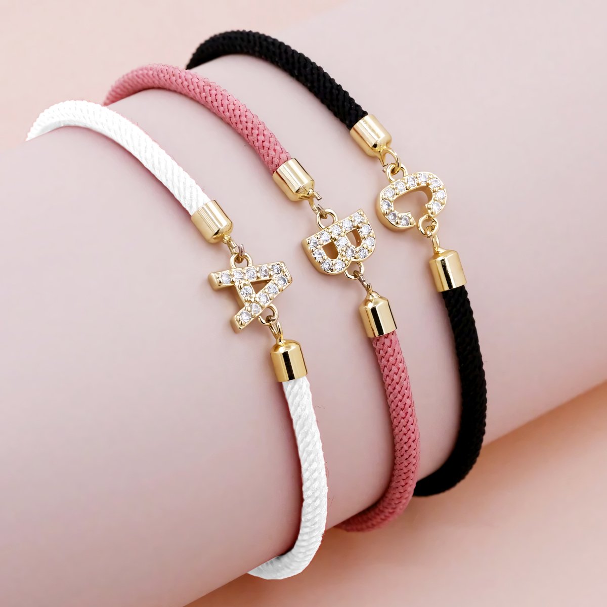 Adjustable Letter Initial Bracelets