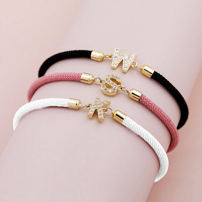 Adjustable Letter Initial Bracelets