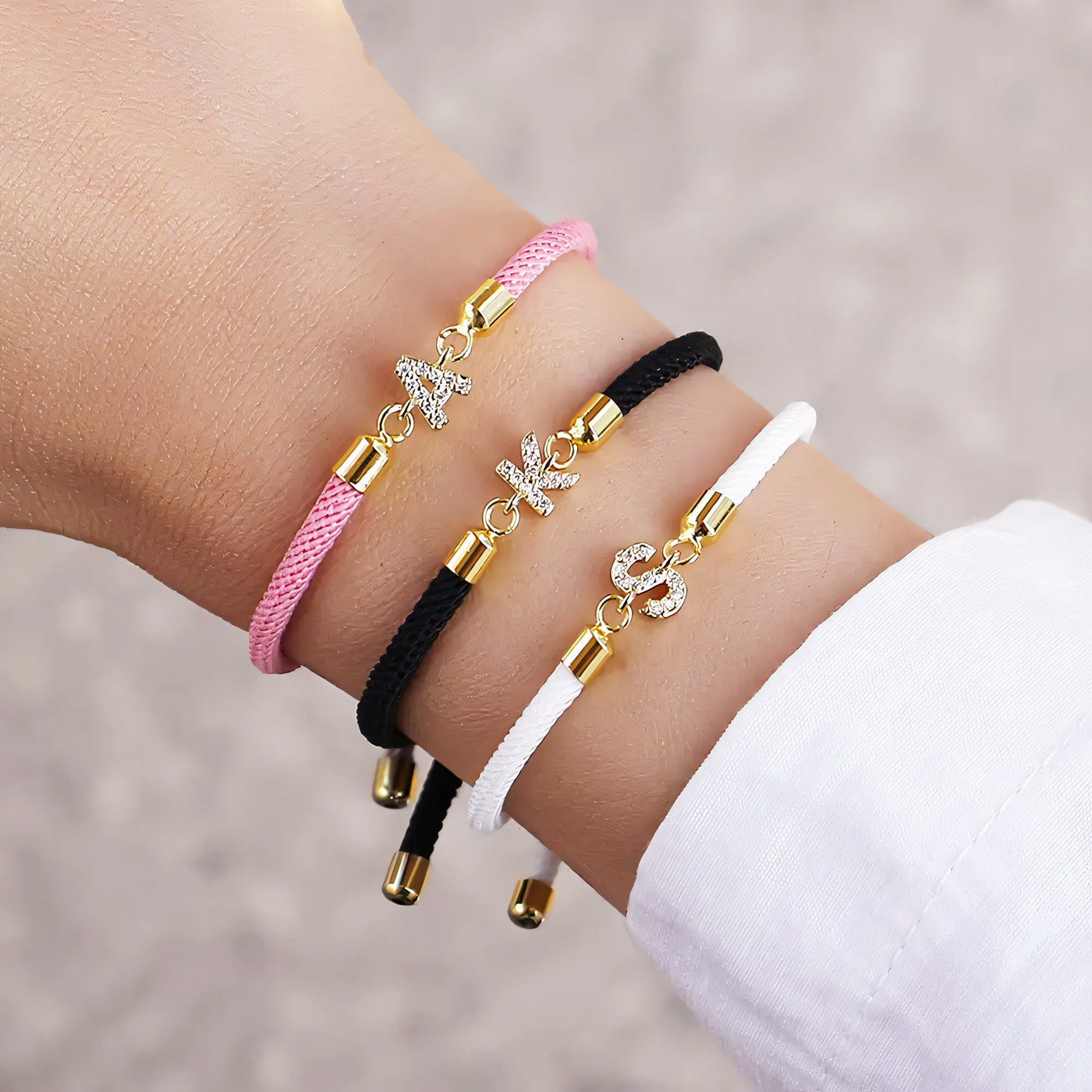 Adjustable Letter Initial Bracelets