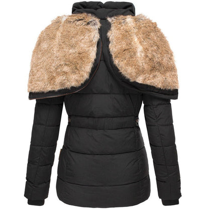 Women's Puffer Jacket with Hood and Slim Fit