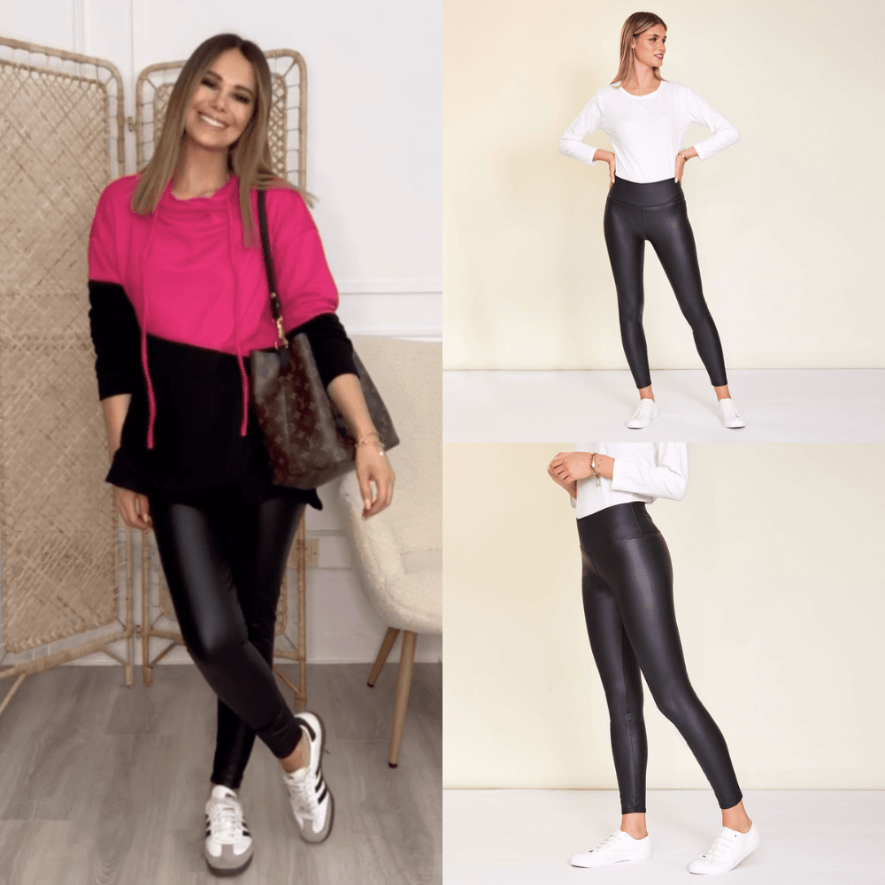 Wet Look PU Leggings (Black)